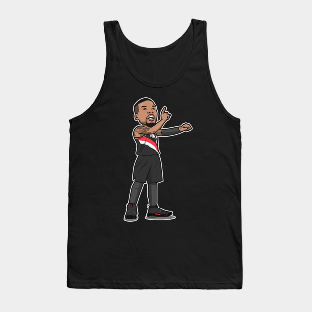 Damian Lillard Cartoon Style Tank Top by ray1007